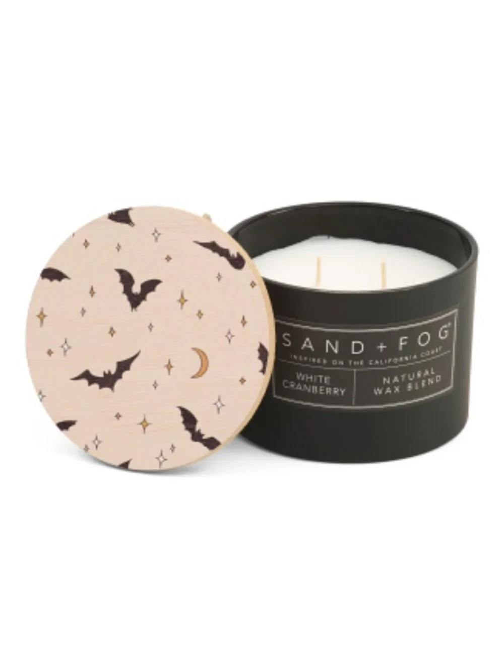 SAND AND FOG 12oz Bats And Moon White Cranberry Scented Candle - NWOT